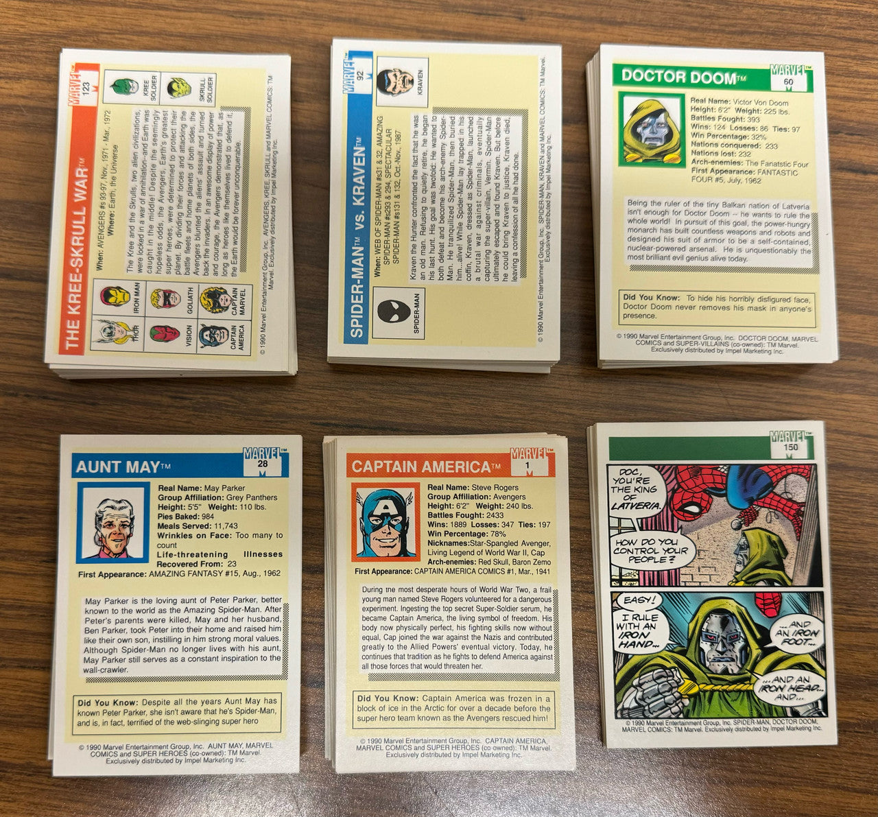 1990 Impel Marvel Universe Series 1 Complete Set (162) w/ 4 Holograms NM-MT