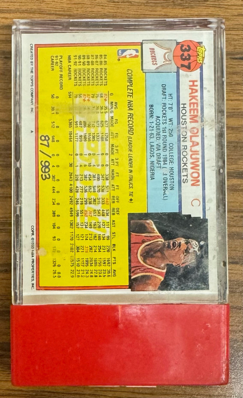 1992-93 Topps Gold Hakeem Olajuwon #337 Auto /993 Score Board
