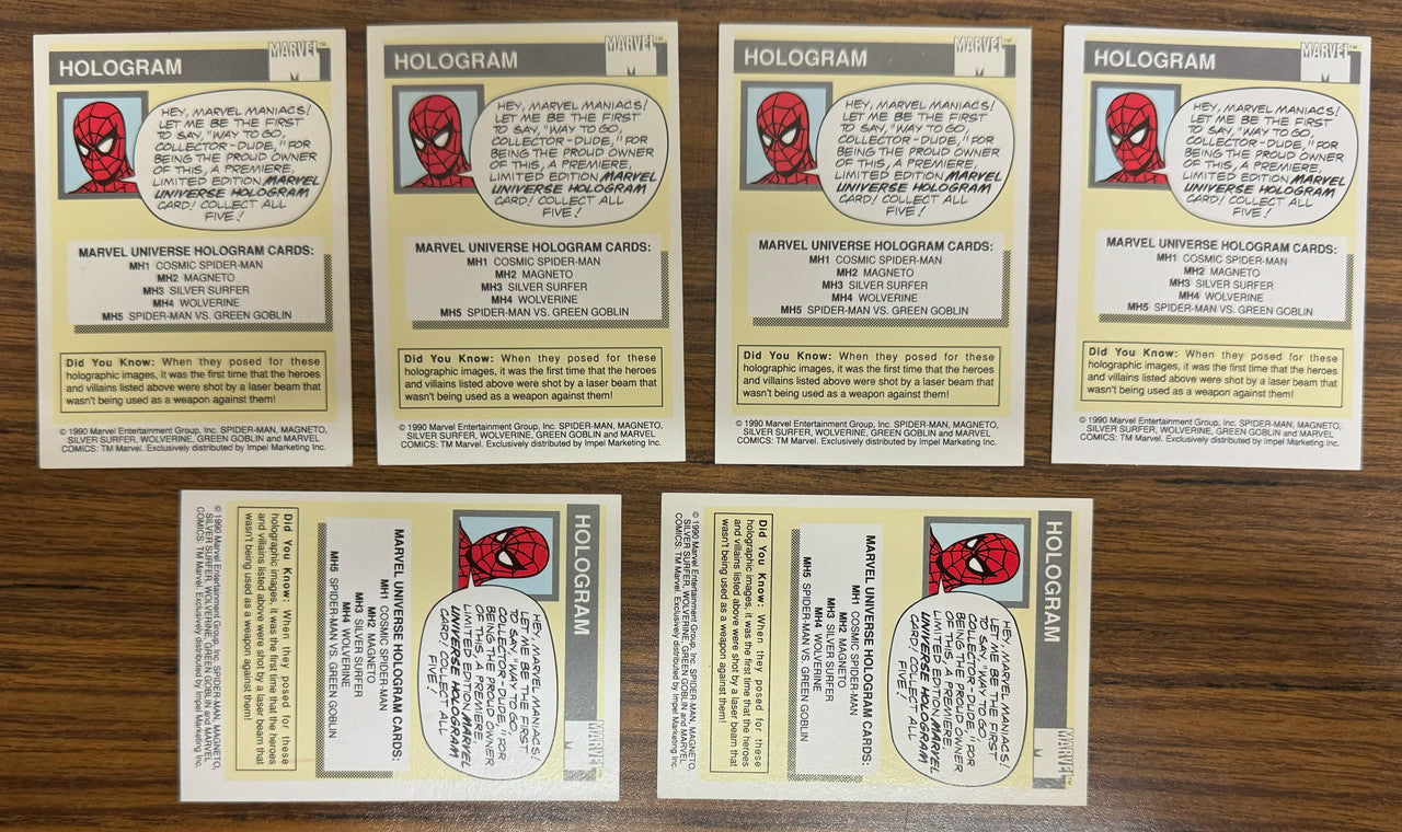 1990 Impel Marvel Universe Series 1 Hologram Near Set 4/5 + Extras