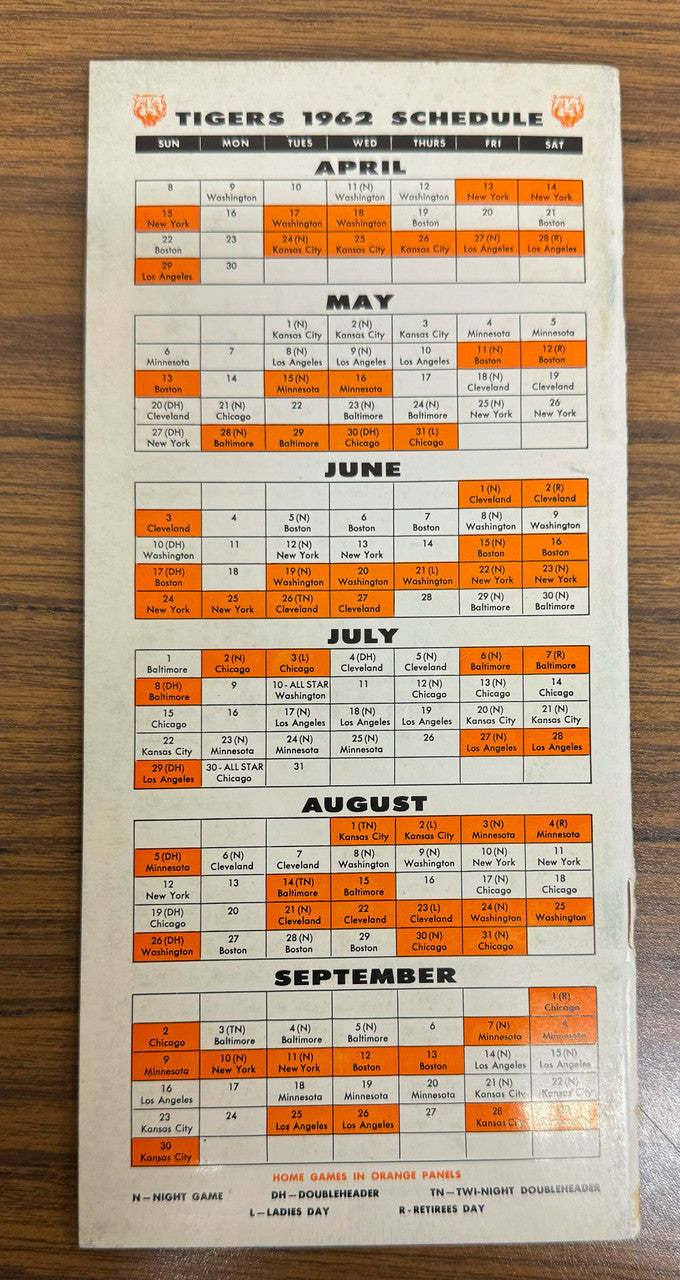 1962 Detroit Tigers Press TV Radio Media Guide