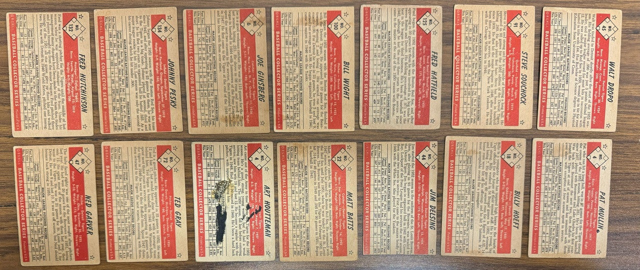 1953 Bowman Color & Black & White Detroit Tigers Team Set (14) Low Grade