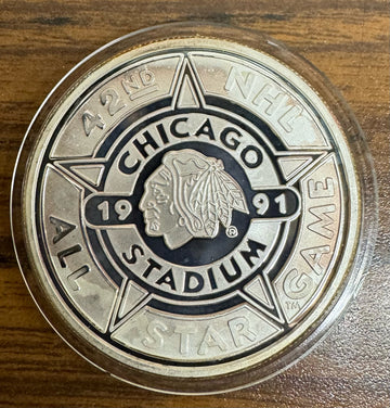 1991 NHL All Star Game Commemorative Coin 1 Troy Ounce Silver