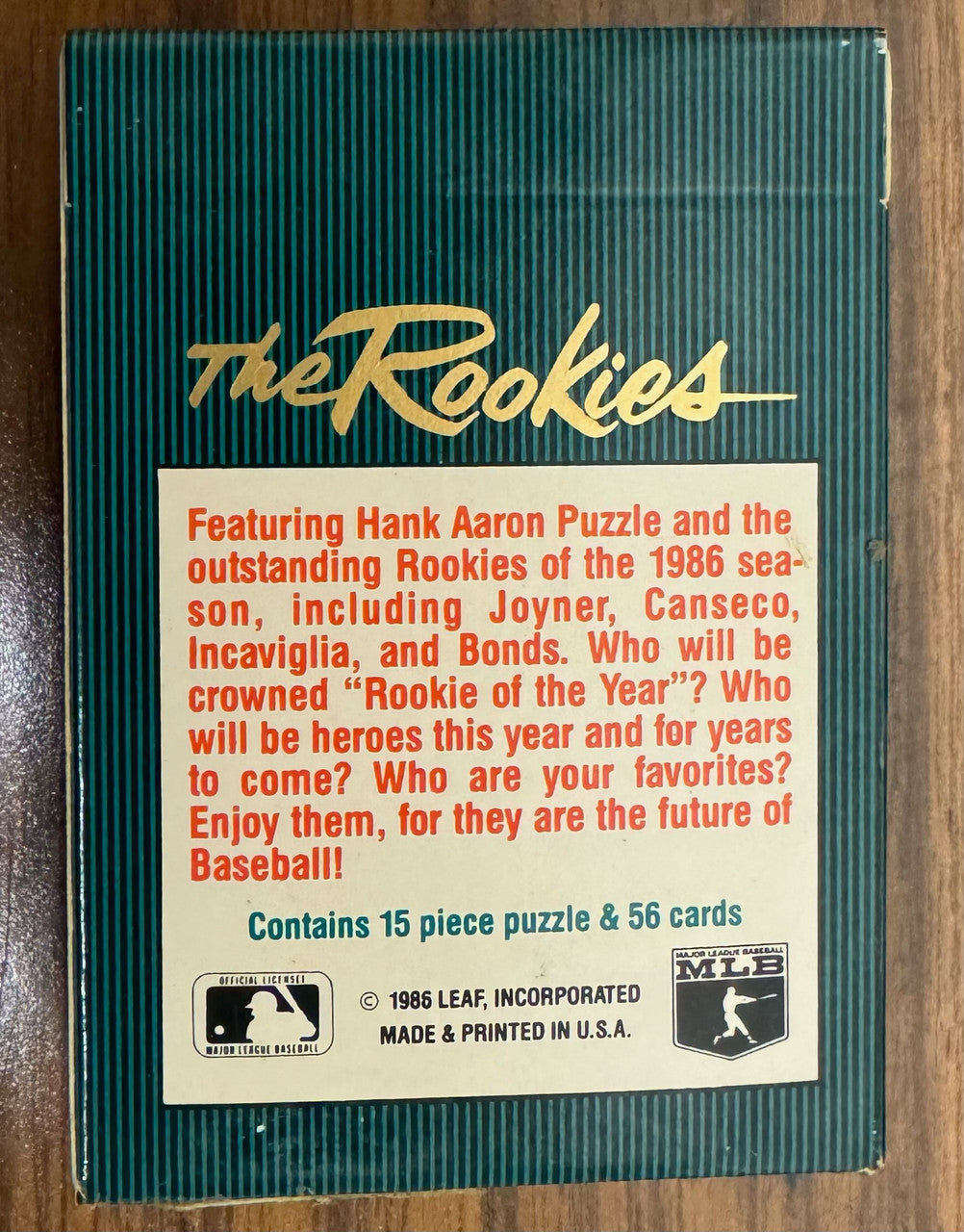 1986 Donruss Baseball The Rookies Set Sealed Bo Bonds Canseco