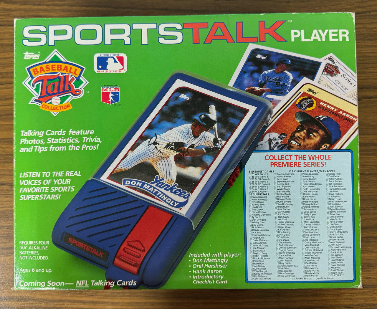 1989 LJN Topps Baseball Sports Talk Player in Box w/ 38 Packs of Cards + 11