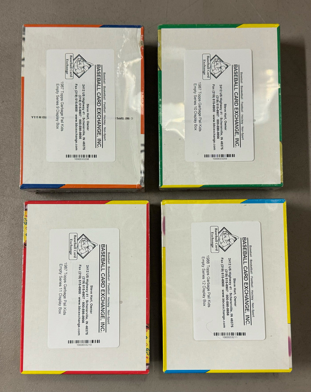 1985-1988 Topps Garbage Pail Kids Series 1-15 Empty Box Lot All BBCE Wrapped