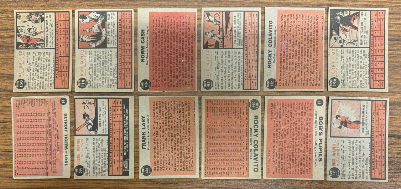 1962 Topps Detroit Tigers Team Set (32) Kaline VG-EX