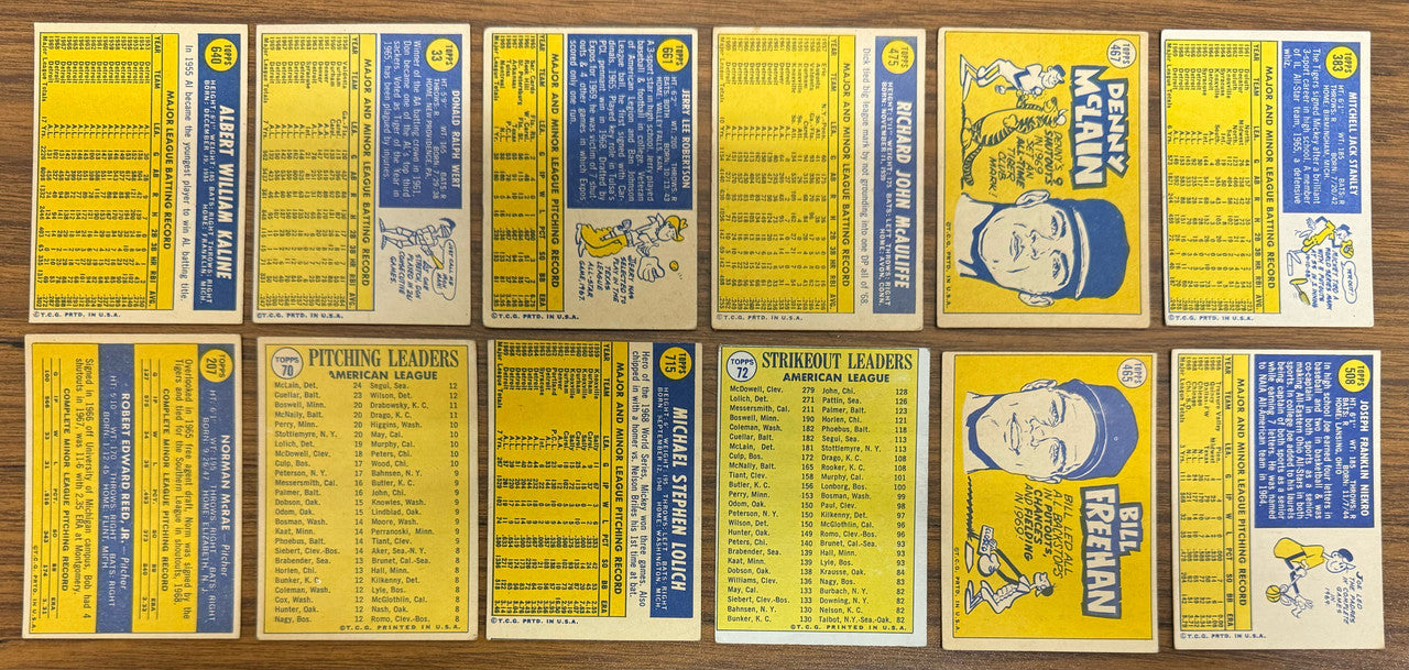 1970 Topps Detroit Tigers Team Set (31) Kaline VG-EX Overall