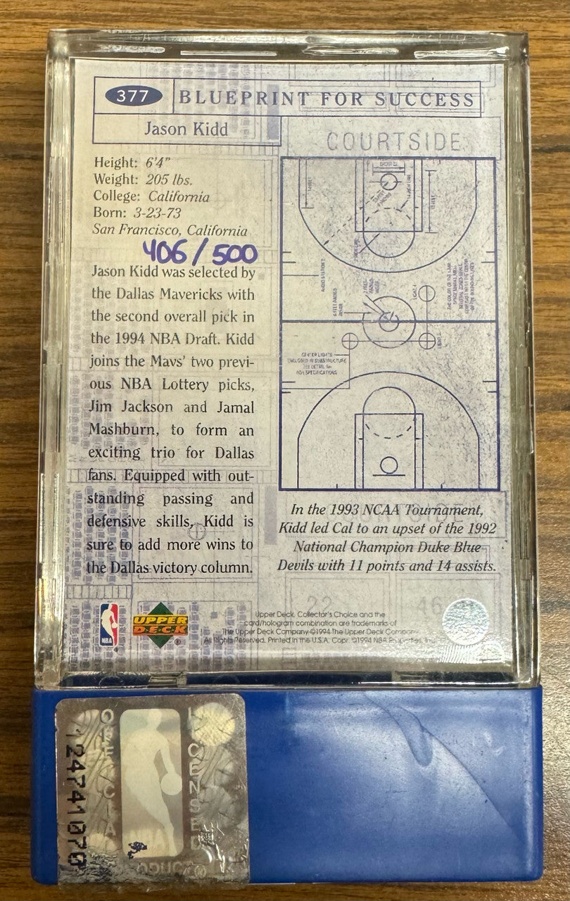 1994-95 UD Collector's Choice Jason Kidd #377 RC Auto /500 Score Board
