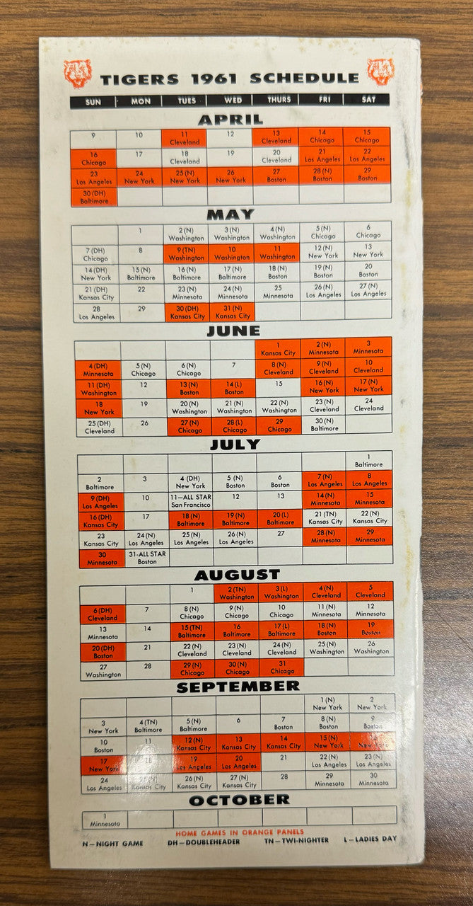 1961 Detroit Tigers Press TV Radio Media Guide
