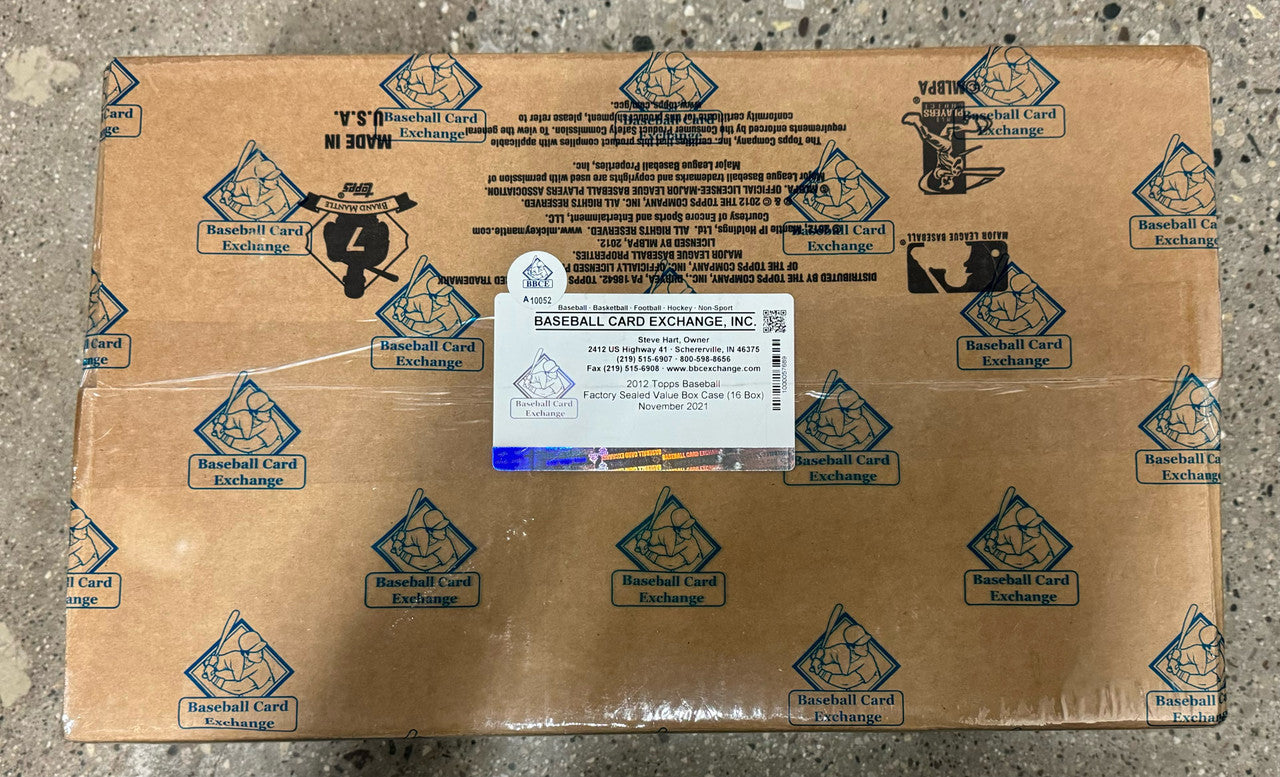 2012 Topps Baseball Value Box 16-Box Case BBCE Wrapped and Sealed