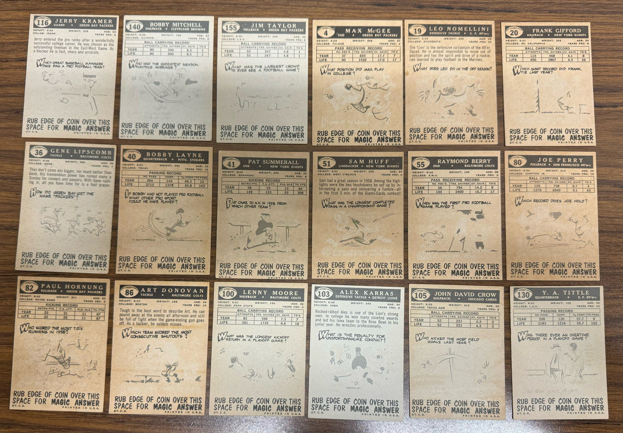 1959 Topps Football Complete Set (176) VG/EX Jim Brown BGS 4