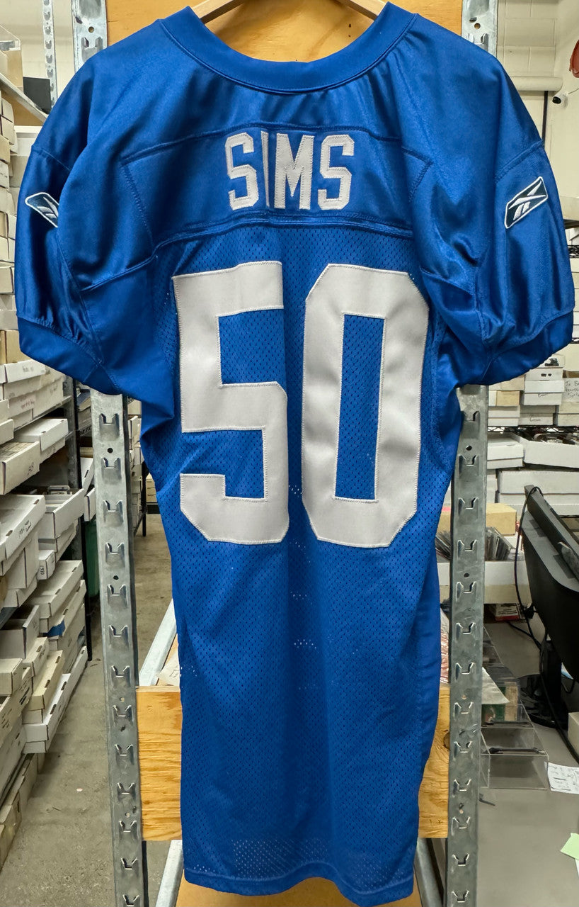 Ernie Sims Detroit Lions Game-Used NFL Jersey