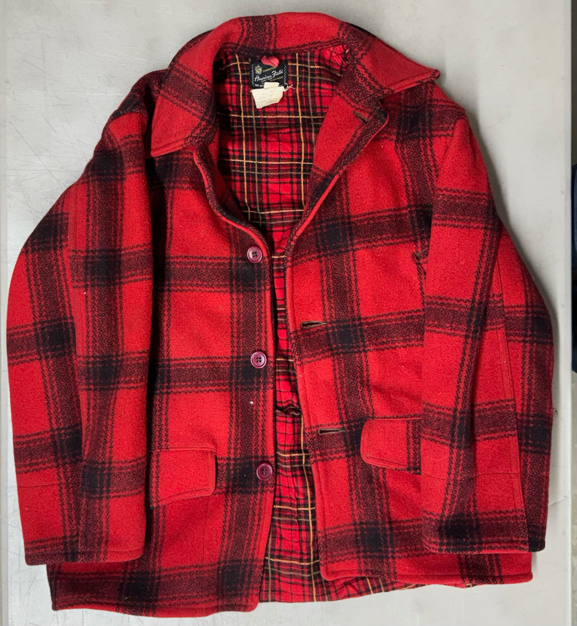 1950s-1960s Hettrick Co. American Field 4 pc Buffalo Plaid Wool Hunting Outfit