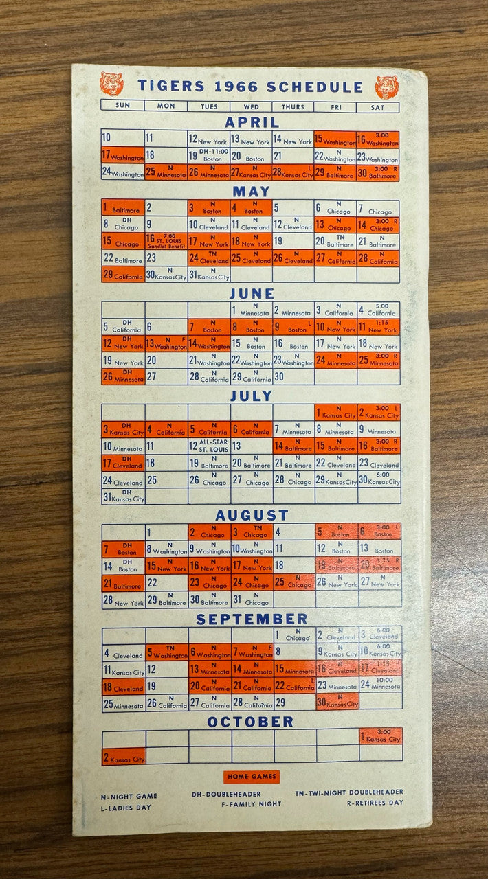 1966 Detroit Tigers Press Radio TV Media Guide