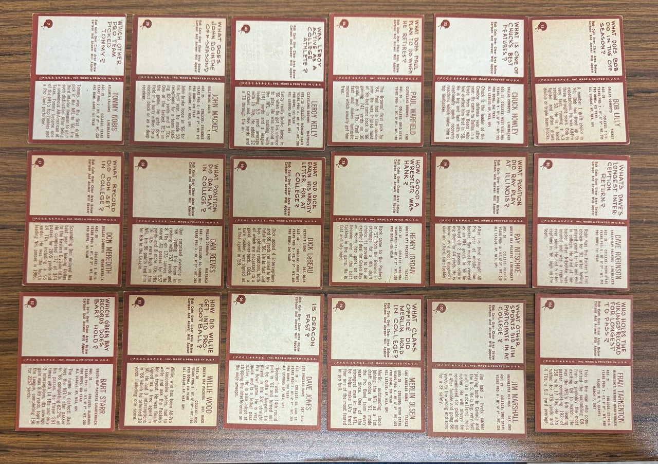 1967 Philadelphia Football Complete Set (198) Overall VG/EX