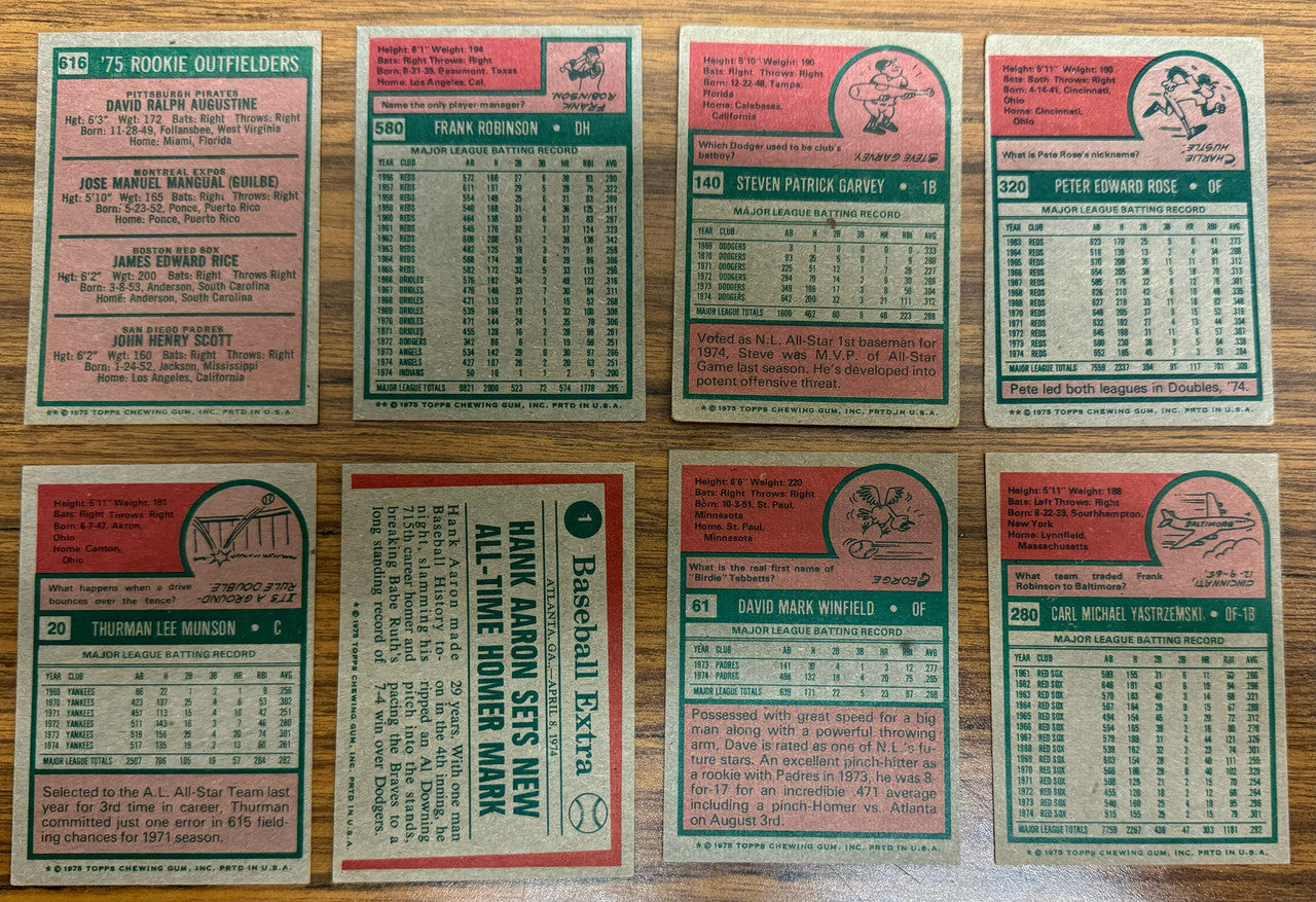 1975 Topps Baseball Near Complete Set 643/660 EX+ Missing Brett RC