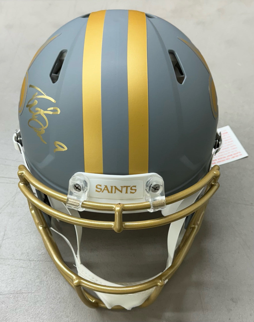 Drew Brees Signed Autographed Slate Speed Authentic FS Helmet Radtke