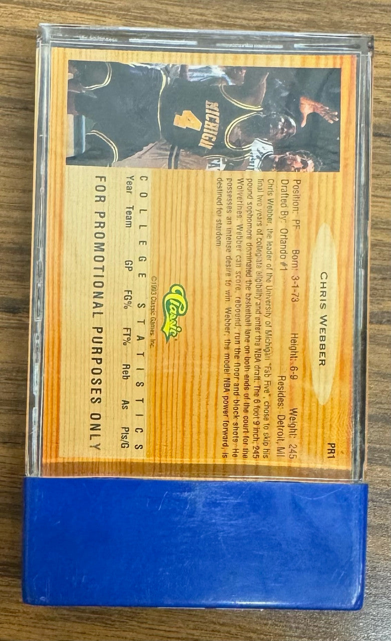 1993 Classic Draft Picks Chris Webber #PR1 Auto /2500