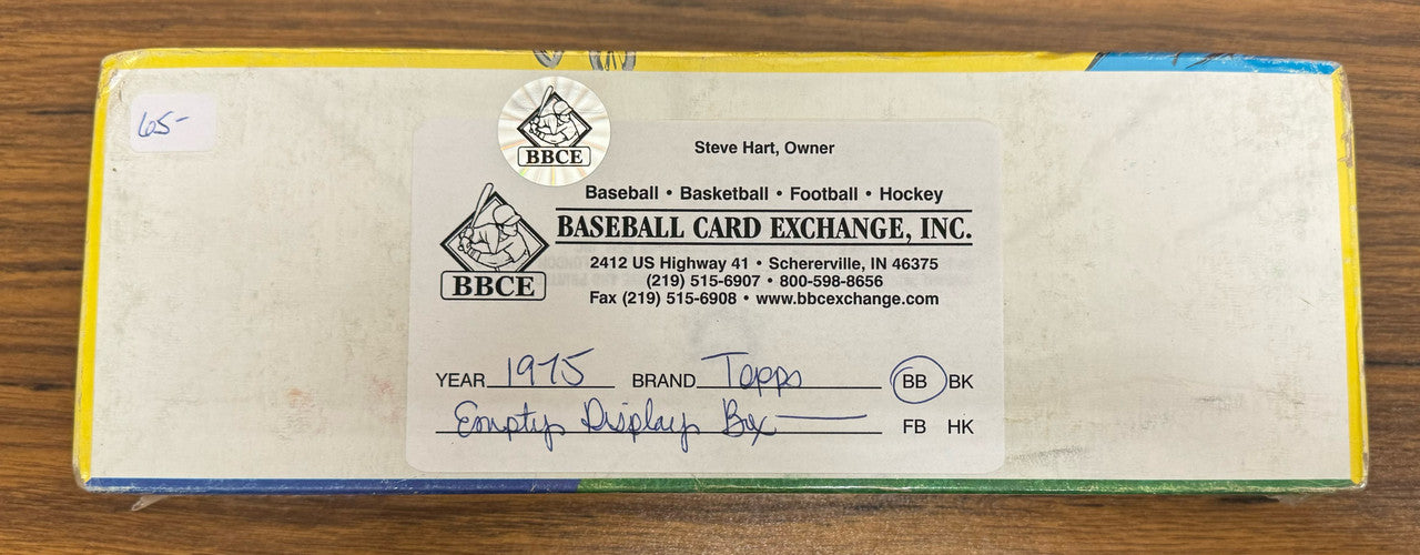 1975 Topps Baseball Empty Wax Box BBCE Wrapped