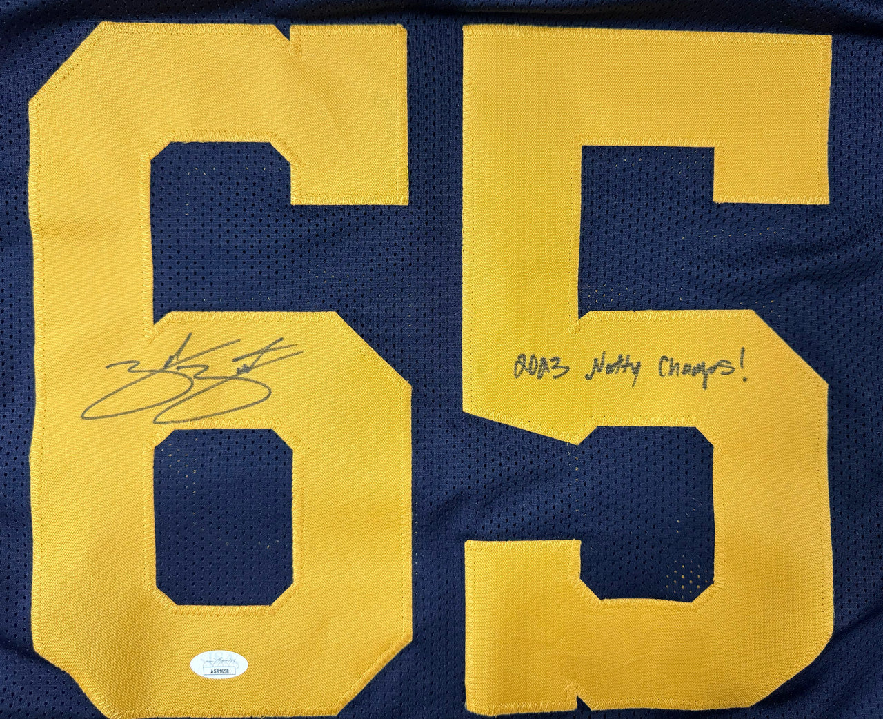 Zak Zinter Signed Autographed Custom Michigan Jersey Inscribed JSA