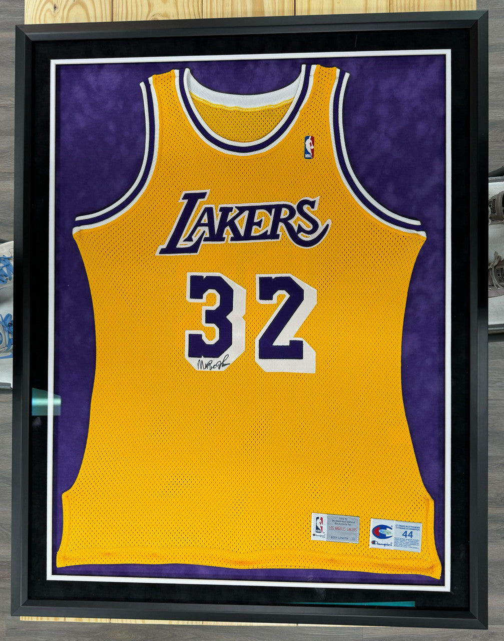 Magic Johnson Signed Autographed 1992-93 Yellow Jersey Framed UDA