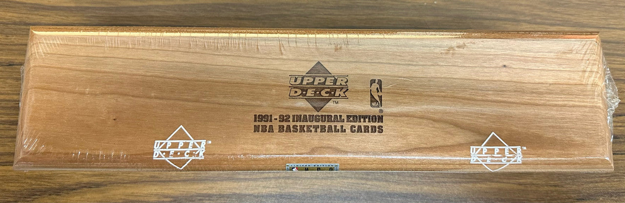 1991-92 Upper Deck Basketball Factory Set in Wood Box Sealed with Cardboard Box