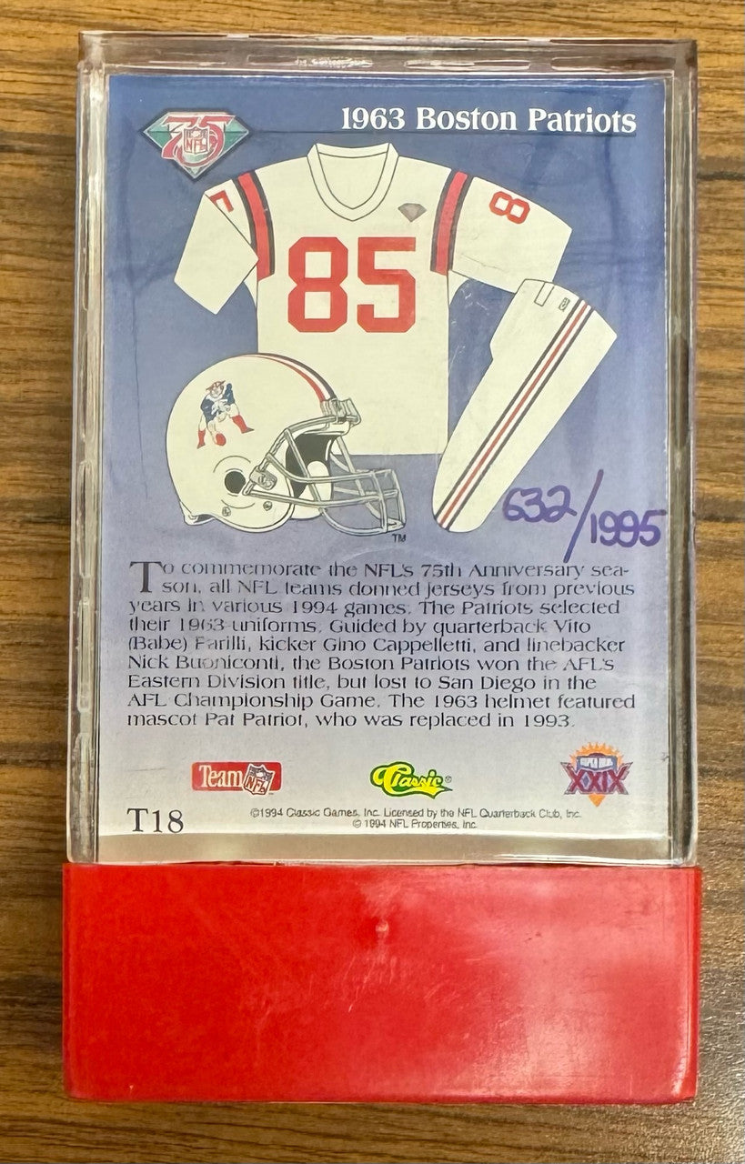 1994 Classic Throwbacks Drew Bledsoe #T18 Auto /1995 Score Board