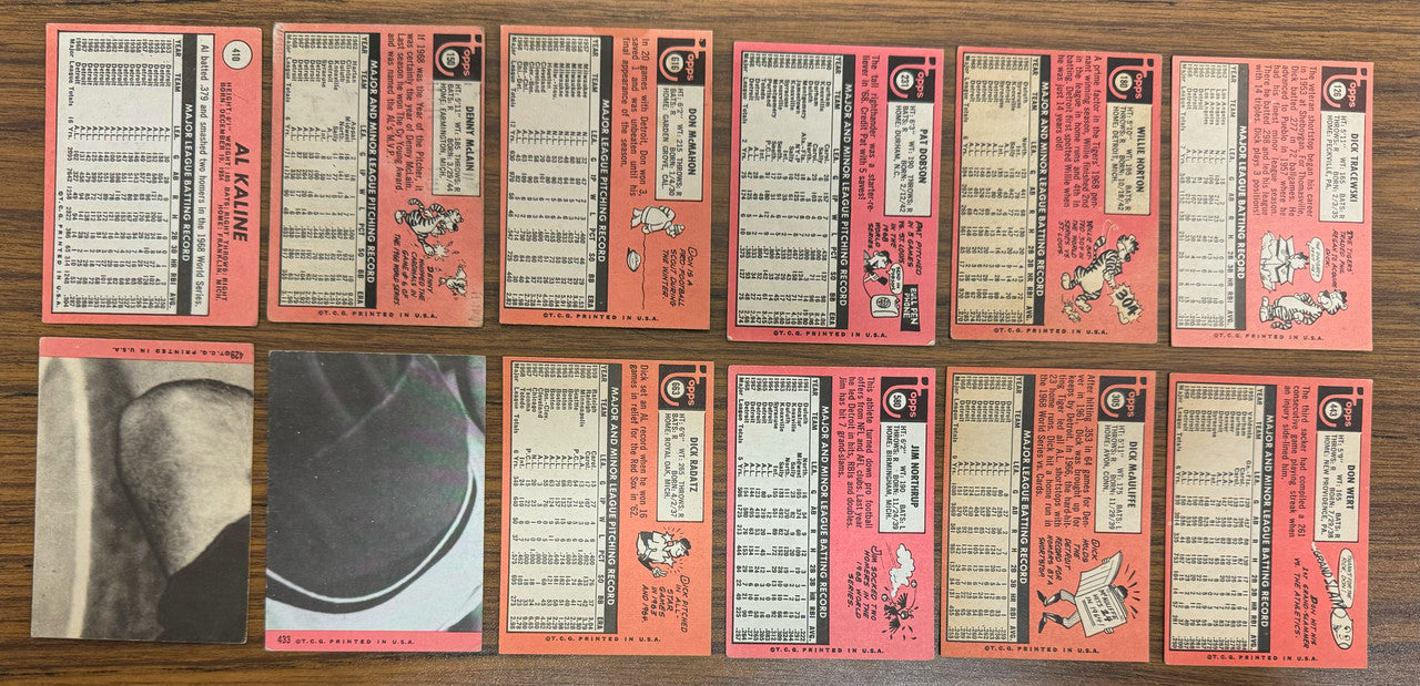 1969 Topps Detroit Tigers Team Set (34) Kaline Low Grade