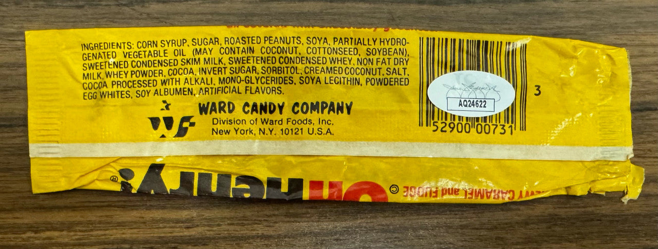 Hank Aaron Signed Autographed Oh Henry! Candy Wrapper JSA