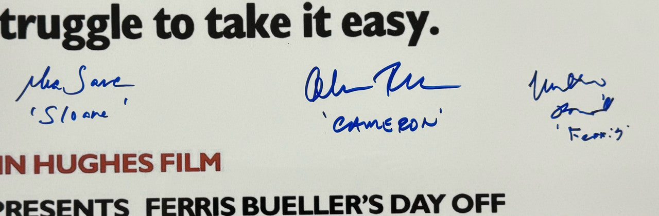 Ferris Bueller Signed Autographed Movie Poster #1 Framed (4 Autos) PSA/DNA LOA