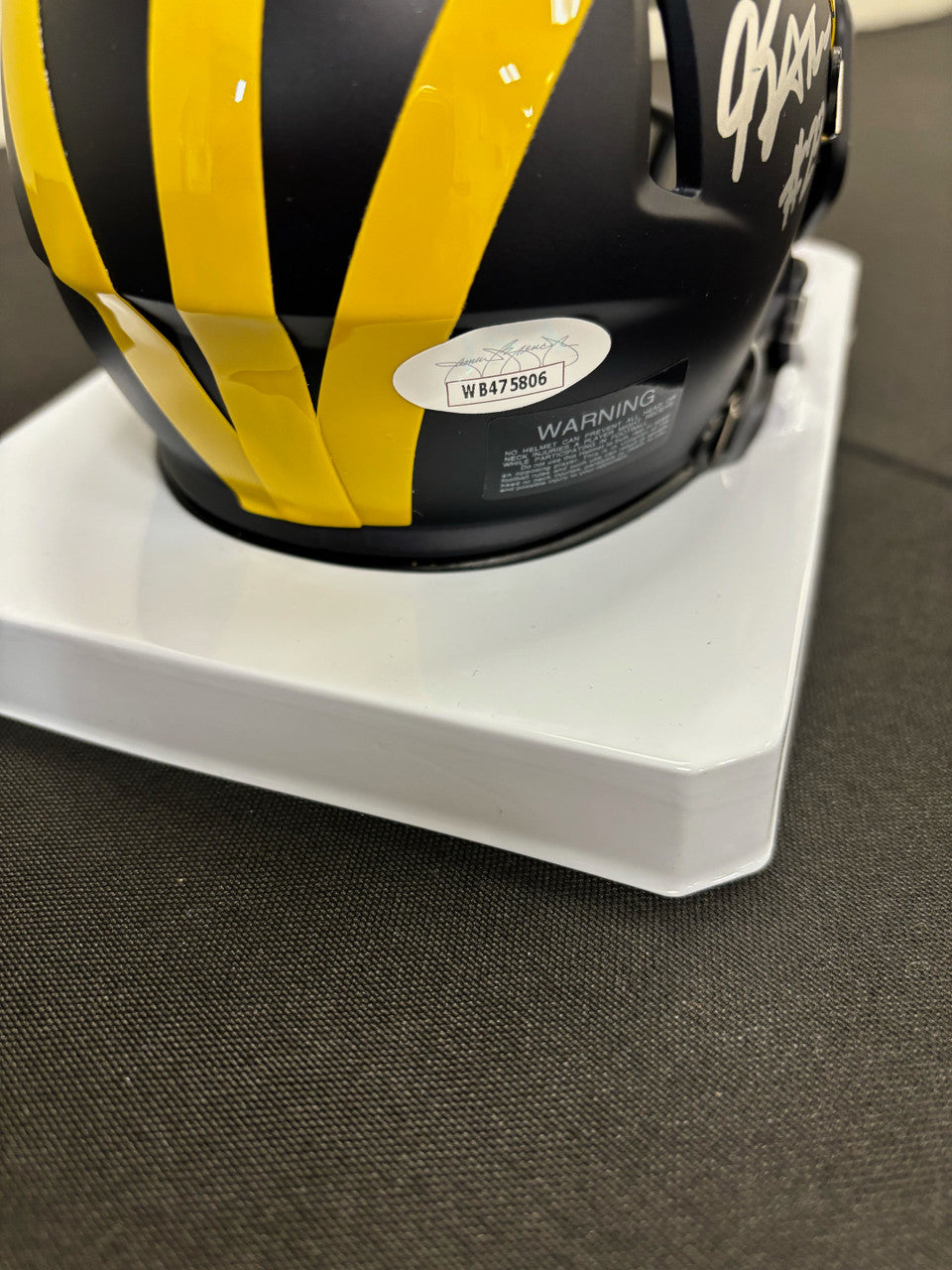 Kalel Mullings Signed Autographed Michigan Mini Helmet JSA