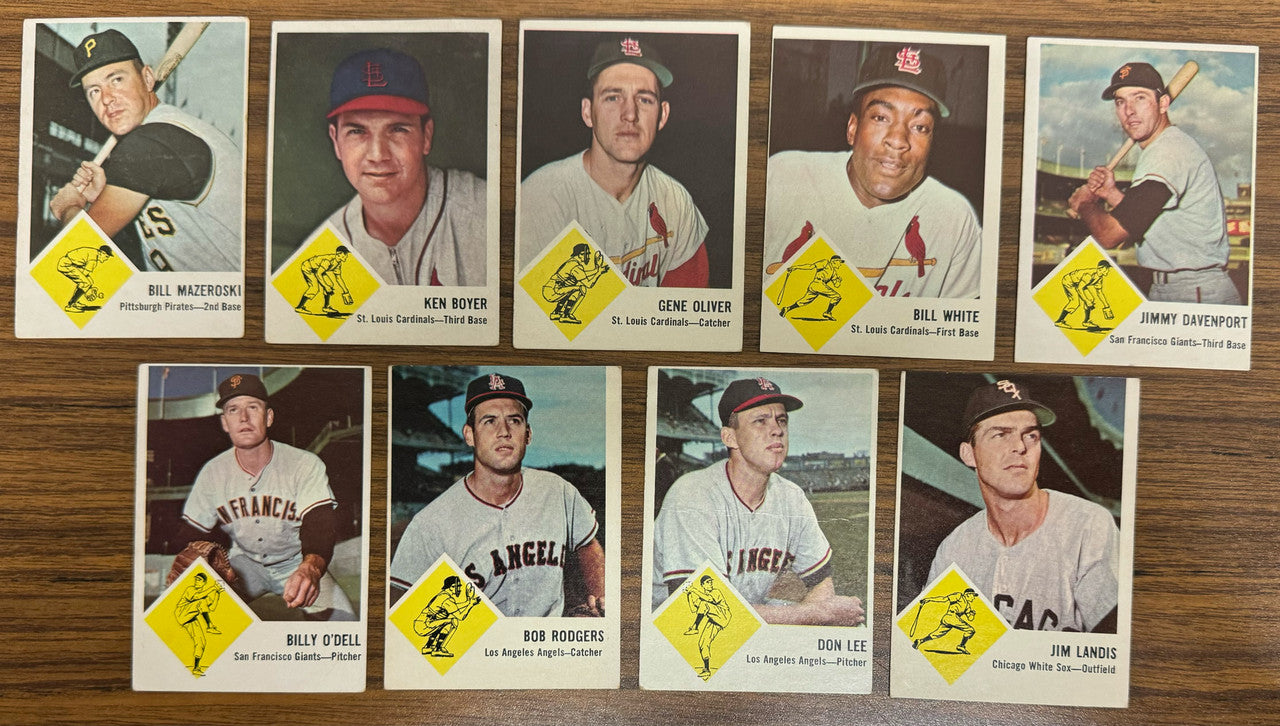 1963 Fleer Baseball Near Complete Set 52/66 VG-EX