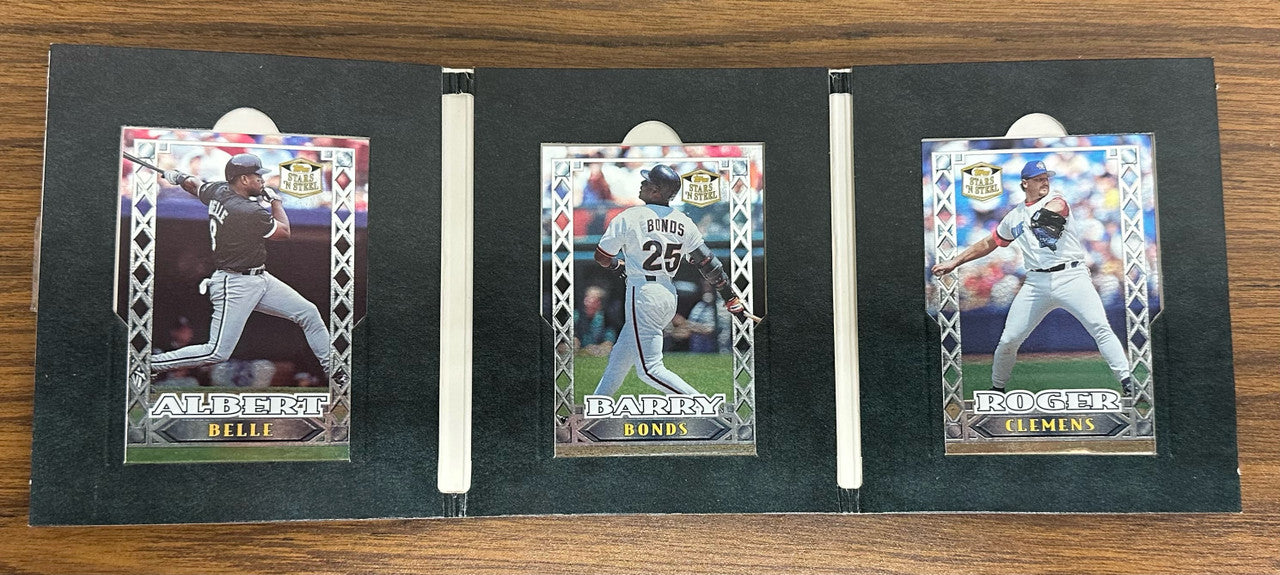 1999 Topps Stars 'N Steel Book of 3 Metal Cards Lot of 5 Gwynn Bonds