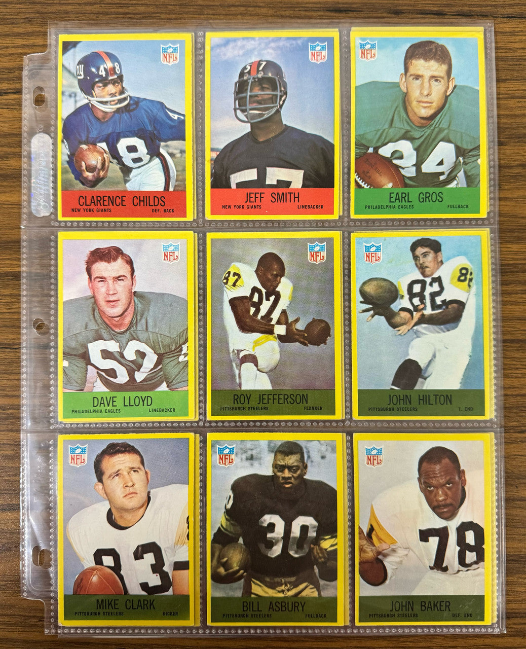 1967 Philadelphia Football Lot of 72 Different w/ Stars EX Overall