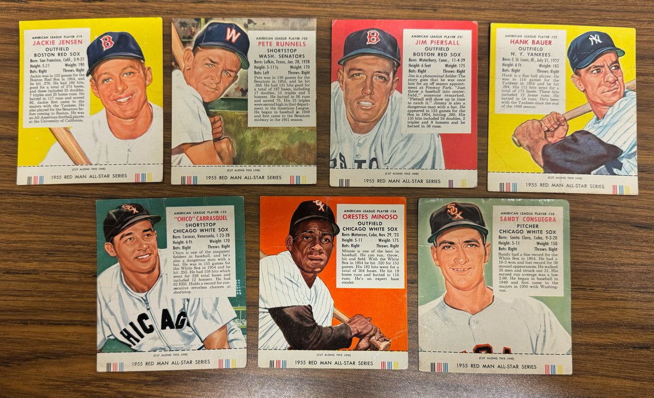 1955 Red Man Baseball Near Complete Set (47/50) w/ Tabs Low Grade