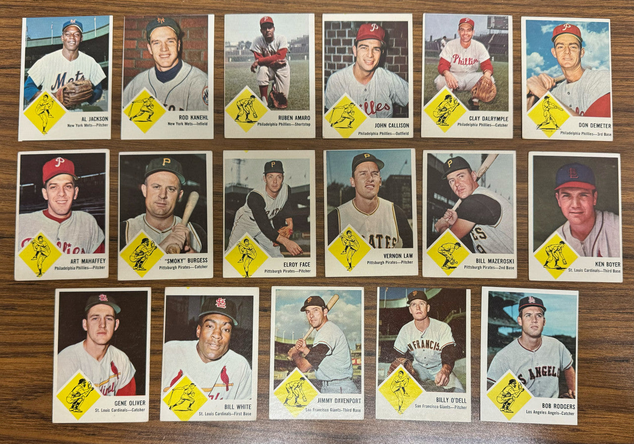 1963 Fleer Baseball Near Complete Set 65/66 VG-EX