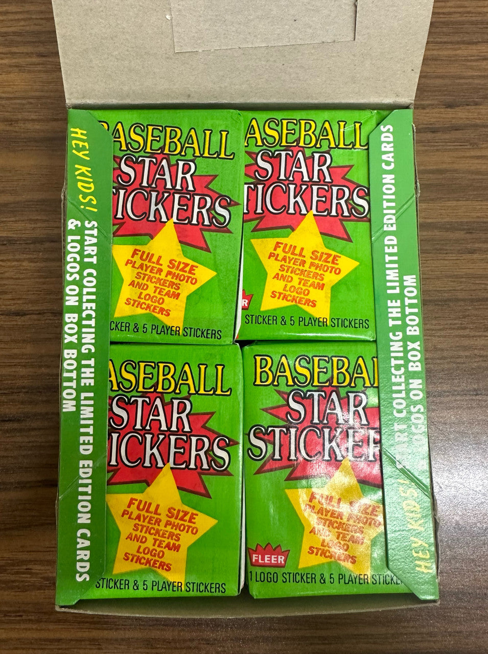 1986 Fleer Star Stickers Wax Box (36 Packs)
