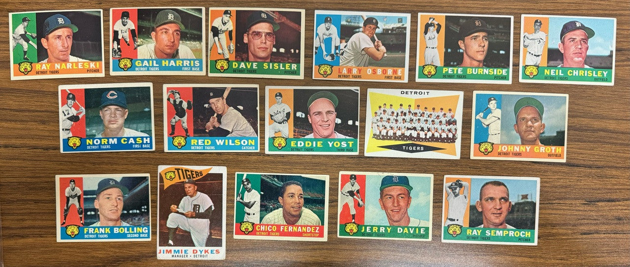 1960 Topps Detroit Tigers Team Set (34) Kaline VG-EX