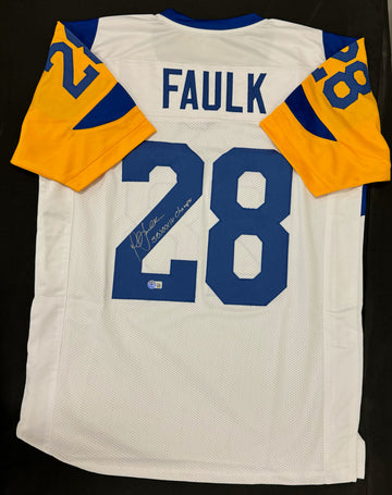 Marshall Faulk Signed Autographed Inscribed Custom Jersey Beckett