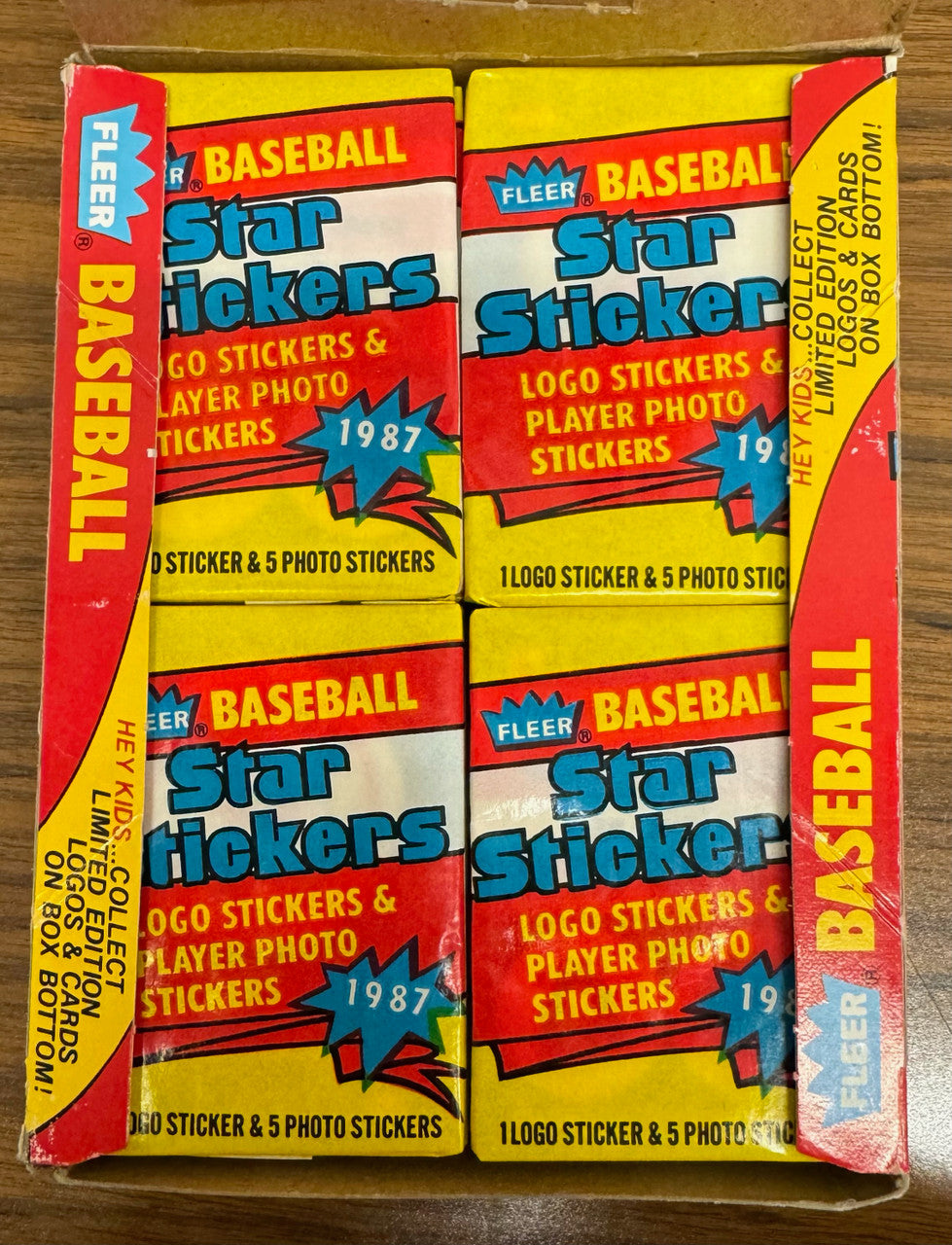 1987 Fleer Baseball Star Stickers Box 36 Factory Sealed Packs