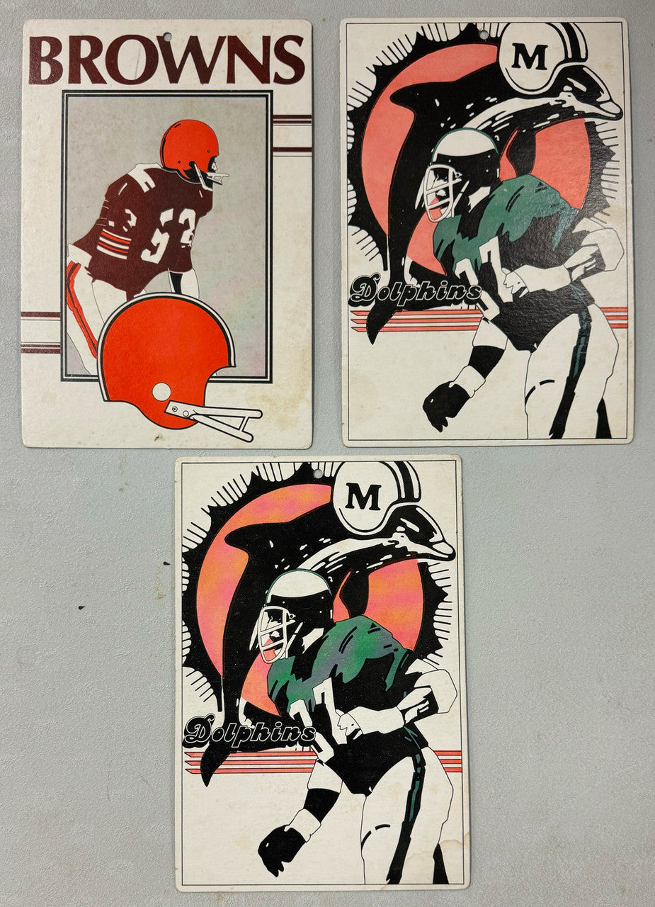 1970s NFL Vintage Football Cardboard Wall Display Signs Lot of 14