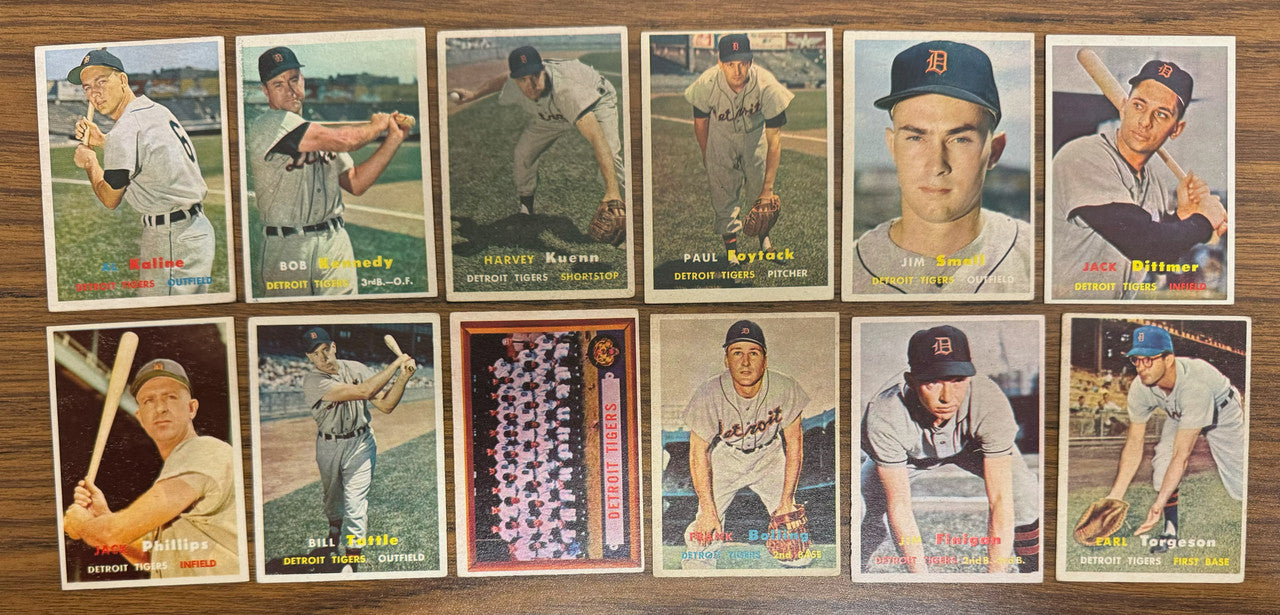 1957 Topps Detroit Tigers Team Set (26) Kaline Bunning VG/EX Overall
