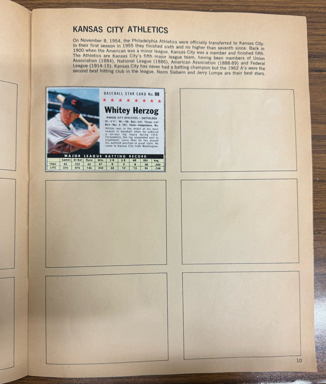 1963 Post Baseball Card Collector's Album w/ Assorted Cards