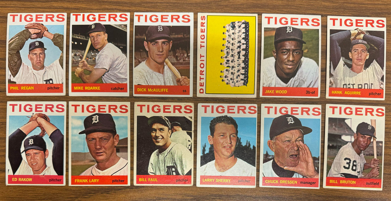 1964 Topps Detroit Tigers Team Set (28) Kaline Lolich VG/EX Overall