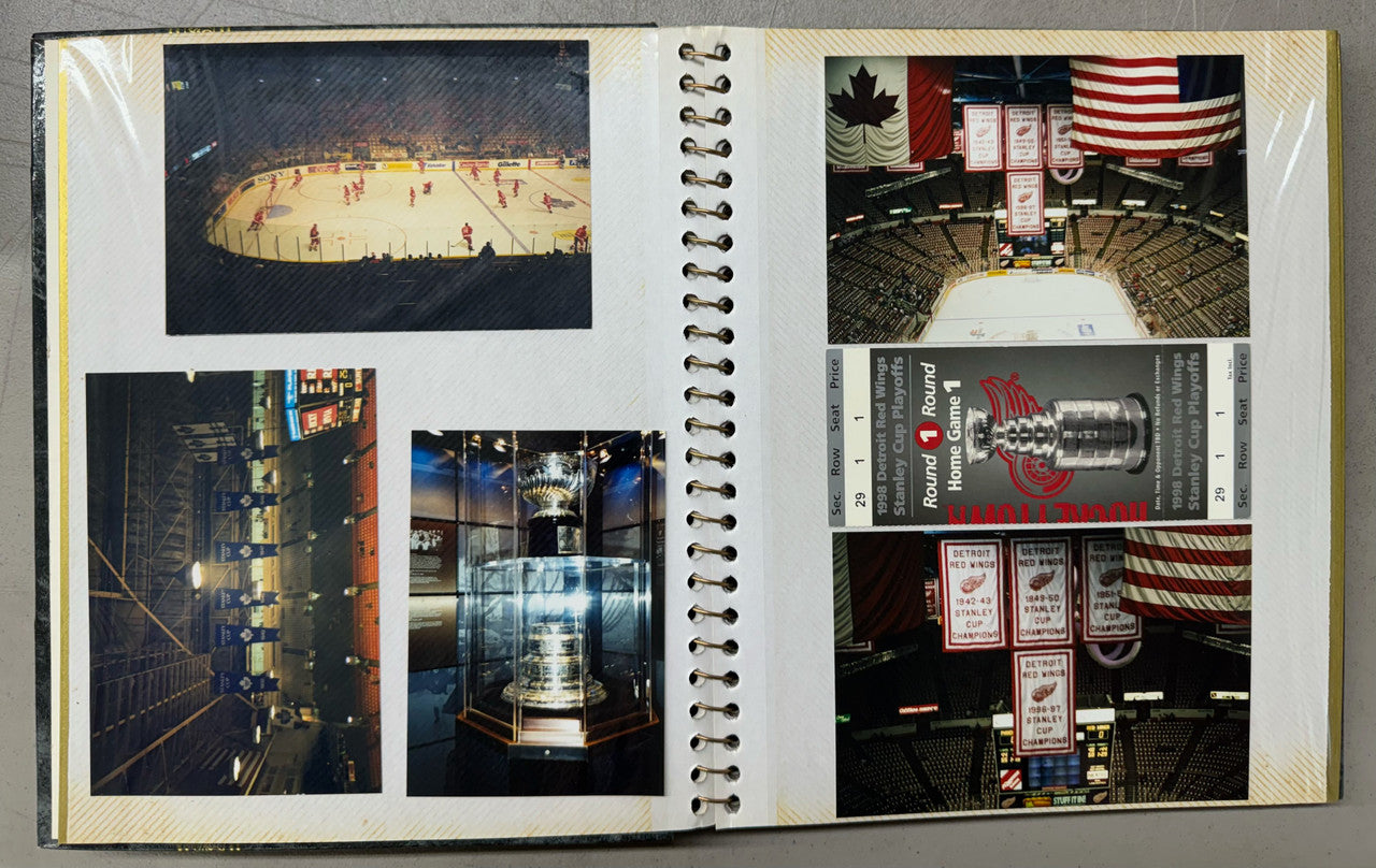 1996-1999 Detroit Red Wings Album w/ 20 Ticket Stubs + Schedules Etc