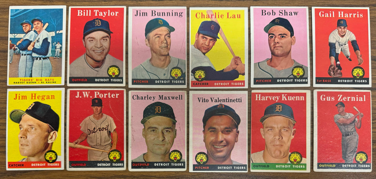 1958 Topps Detroit Tigers Team Set (30) Kaline Low Grade