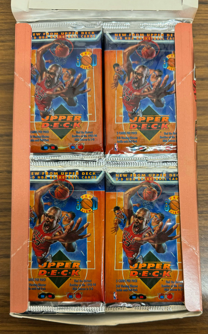 1993-94 Upper Deck 3D Pro View Basketball Box 48 Factory Sealed Packs