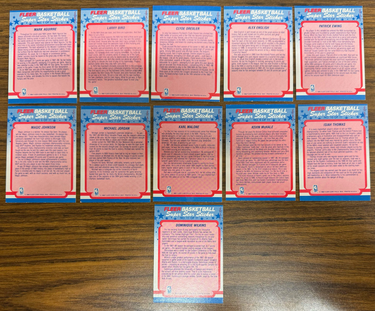 1988-89 Fleer Basketball Complete Set (132) + Stickers (11) NM-MT