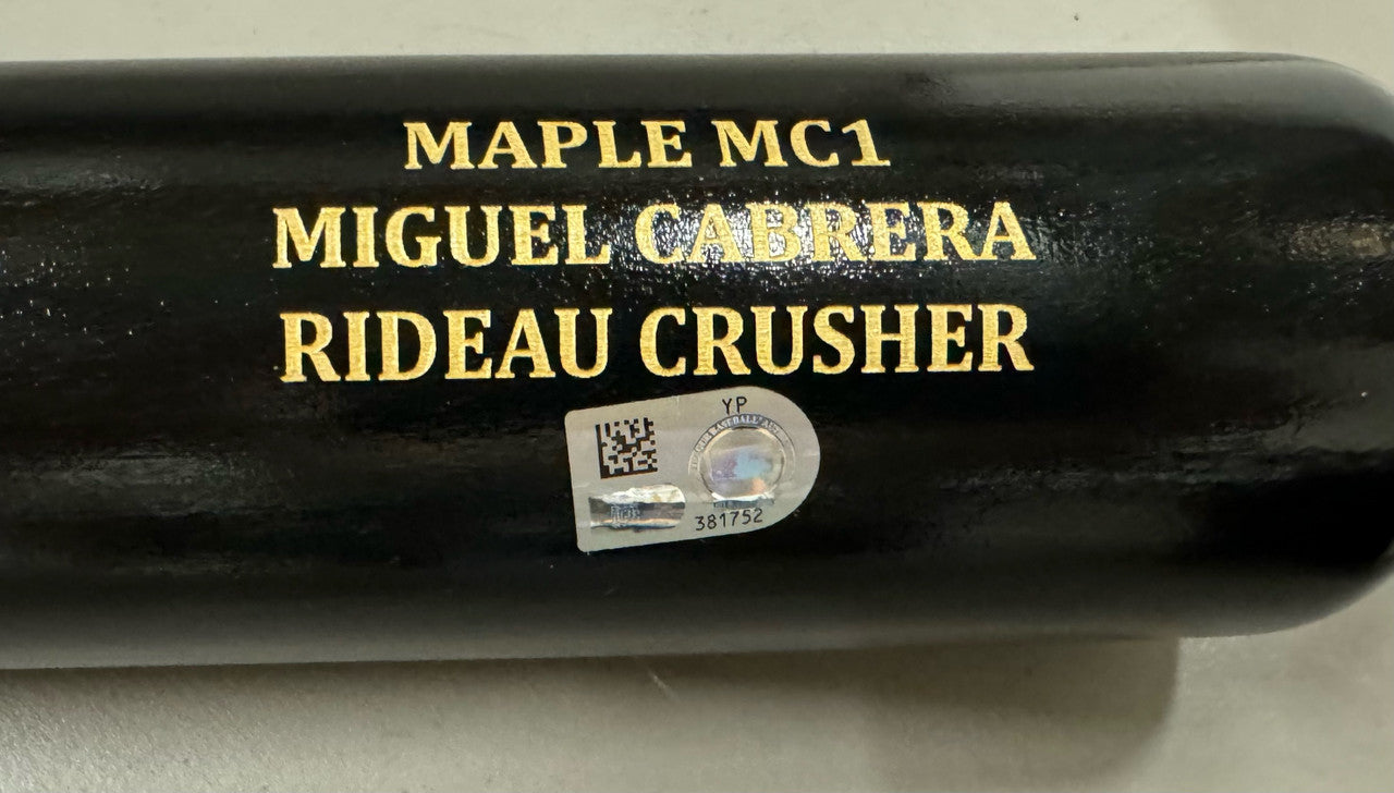 Miguel Cabrera Signed Autographed Sam Bat Rideau Crusher Fanatics