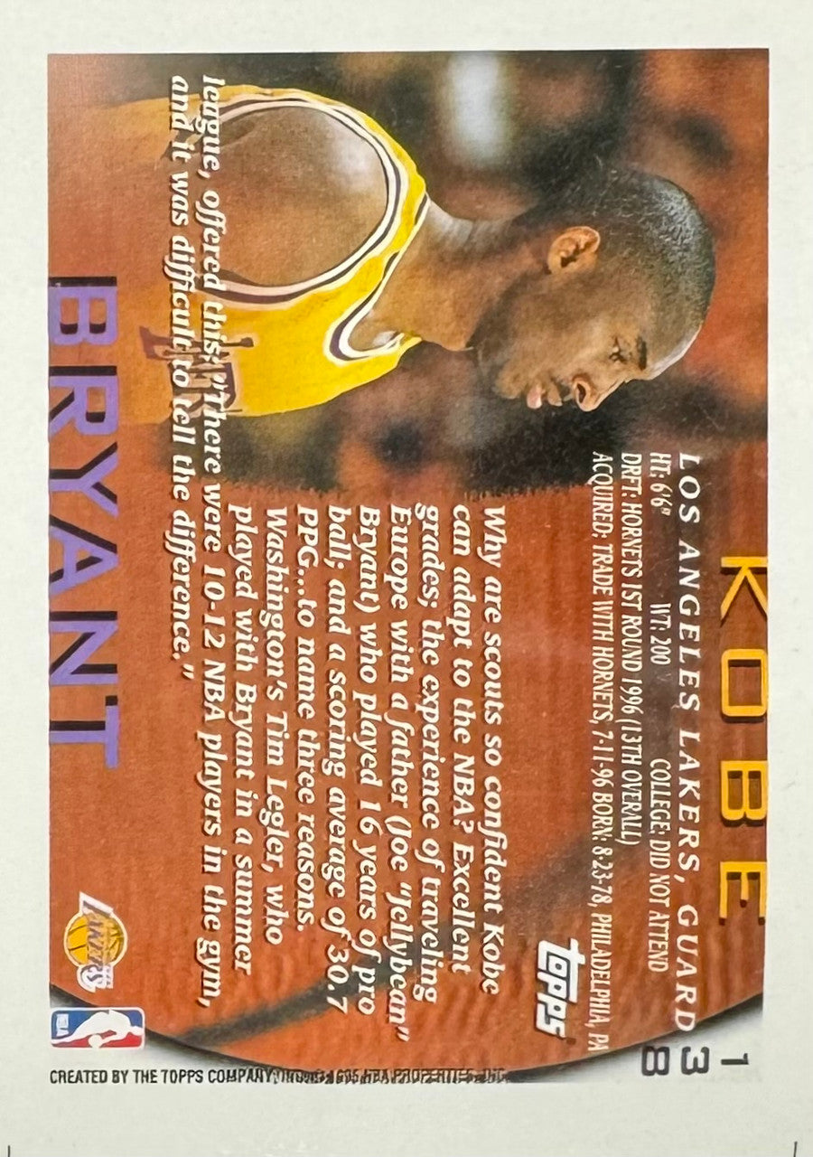 1996-97 Topps Basketball Full Uncut Sheet Kobe + Iverson RCs Framed